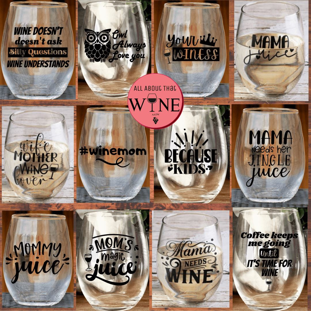 Mom Juice Wine Tumbler, Mom Sippy Cup, Funny Wine Glass, Mom Wine