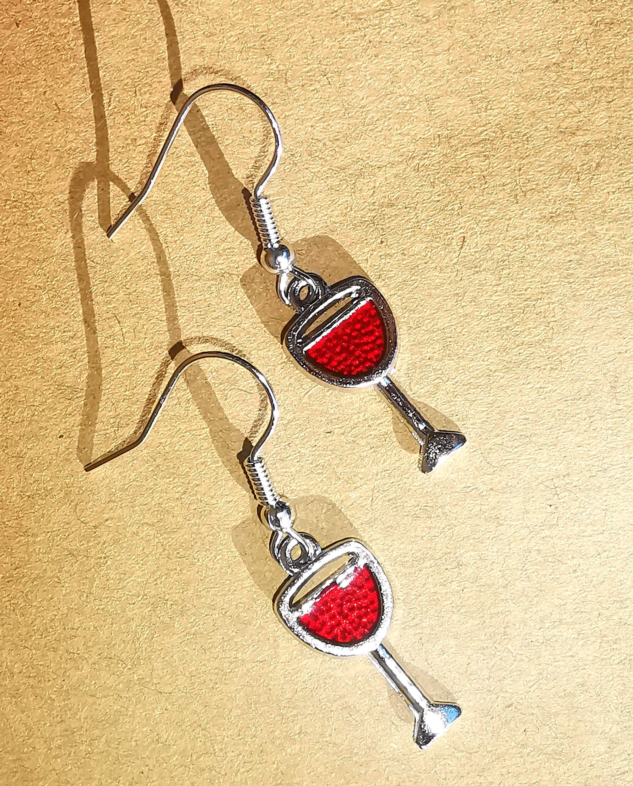 Wine on sale glass earrings